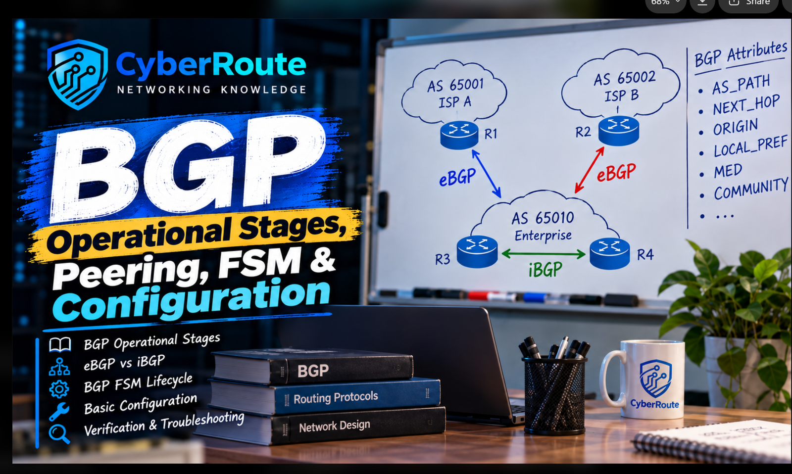 BGP Operational Stages, Peering, FSM &amp; Configuration